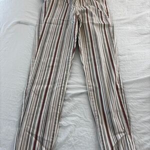 AMERICAN EAGLE OUTFITTERS Red Green Cream Striped Jean Women's Sz 6 Pants